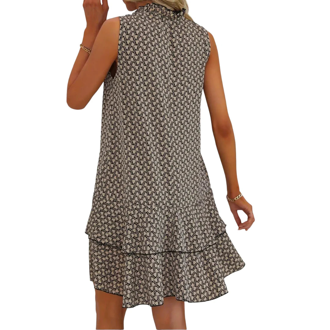 Maira - Vestido estampado bohemio con escote en V