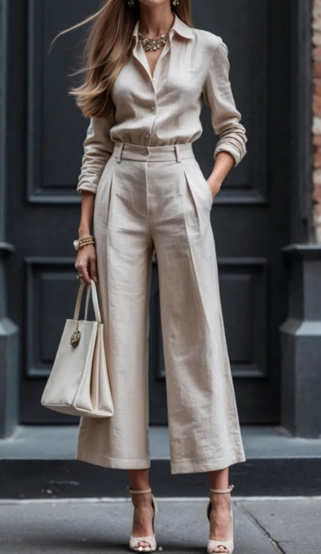 Lucía - Conjunto de camisa y pantalón capri