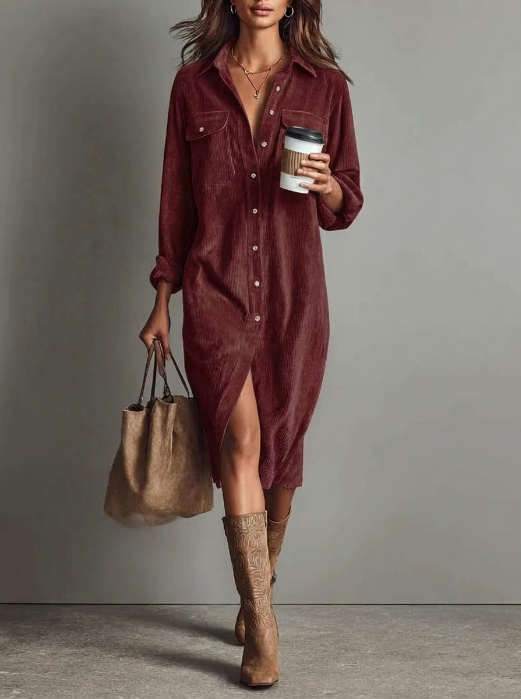 Altea - Vestido Midi holgado de Pana