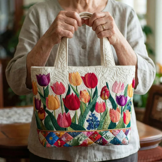 Bolso acolchado - Jardín de tulipanes