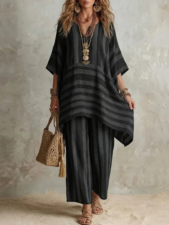 Luna | Conjunto elegante a rayas holgado