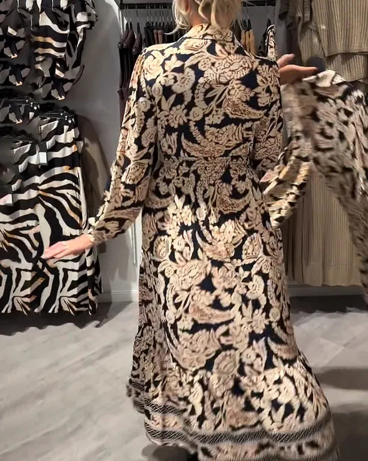 Abril - Vestido camisero floral de estilo vintage