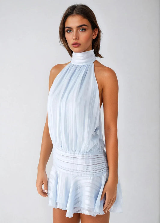 Elia - Mini vestido casual con escote halter