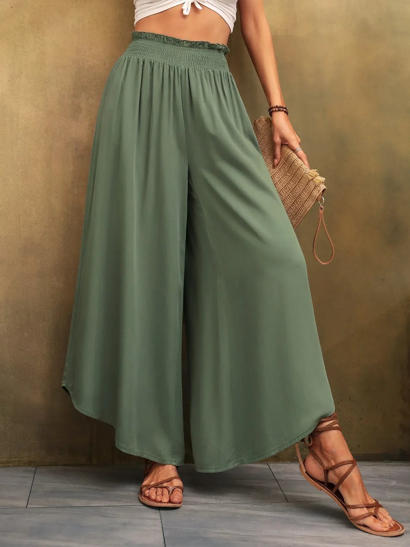 Sara - Pantalón de Lino con Cintura Alta