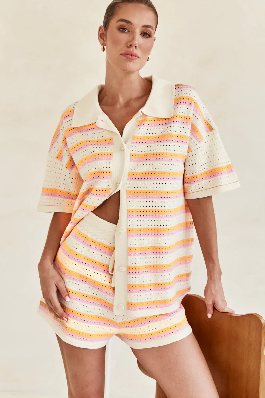 Lina – Conjunto a Rayas Ligero para Verano
