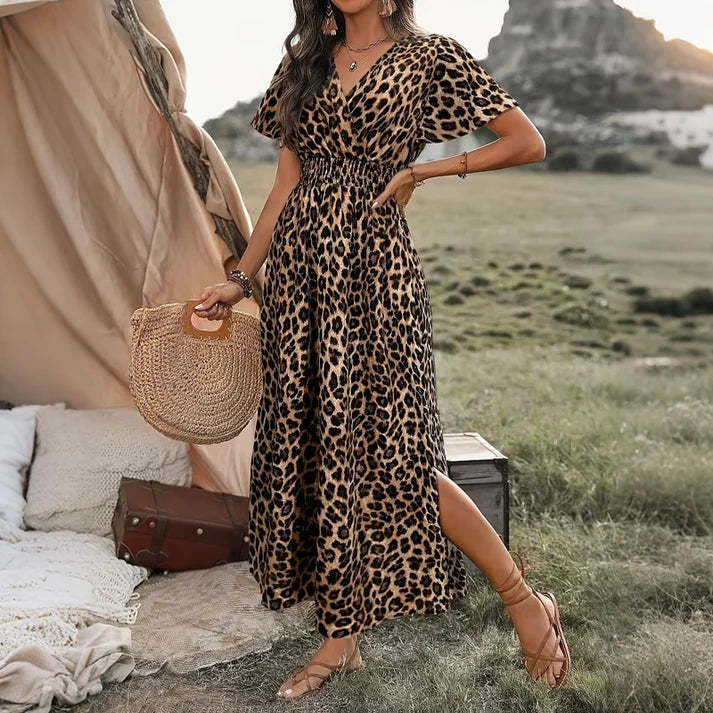 Aina - Vestido largo con escote en V