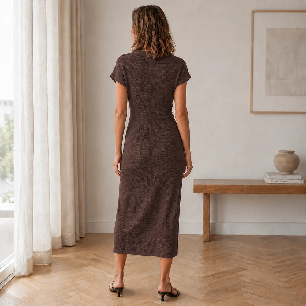 Silvia – Vestido midi con detalle anudado