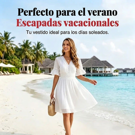 Clara – Vestido de verano cómodo con detalles de encaje