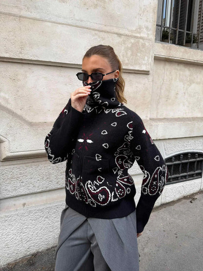 Aitana – Jersey de punto con cuello alto y cremallera