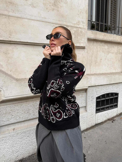 Aitana – Jersey de punto con cuello alto y cremallera