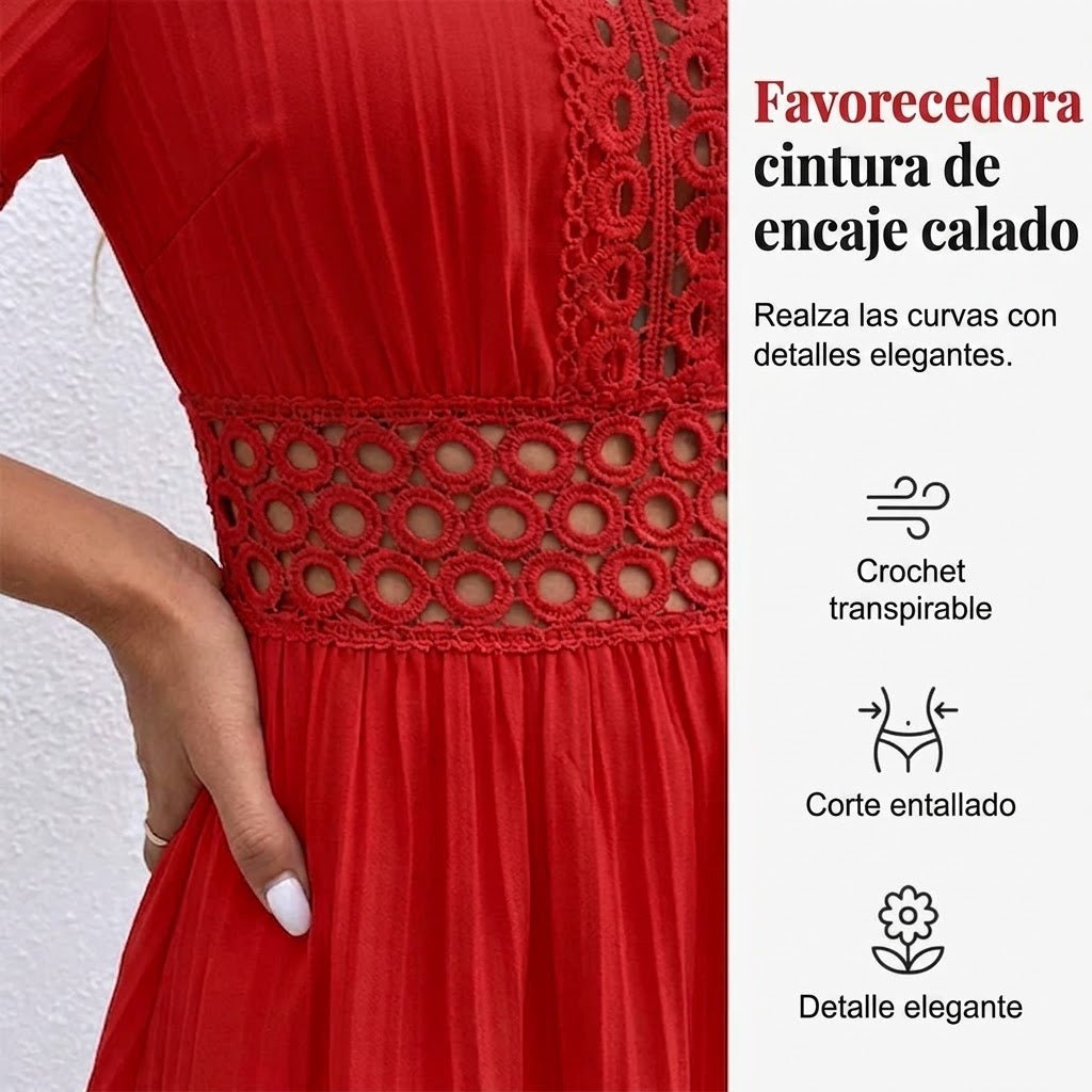 Clara – Vestido de verano cómodo con detalles de encaje