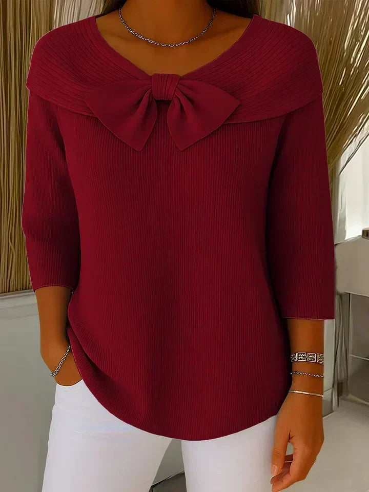 Isabela | Jersey con lazo y cuello redondo