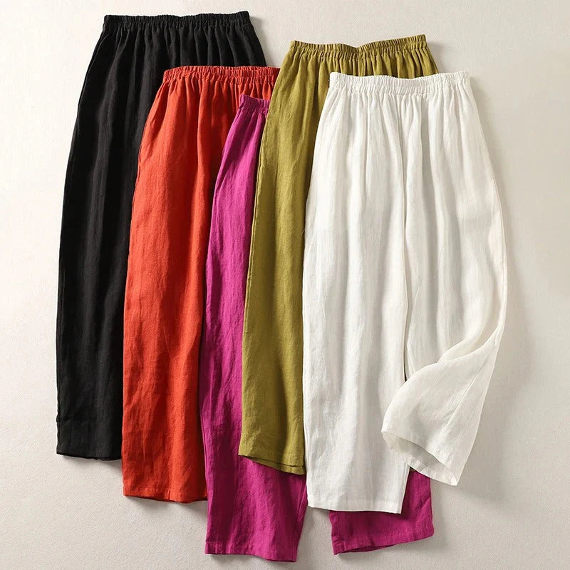 Amalia - Pantalón fluido de algodón y lino