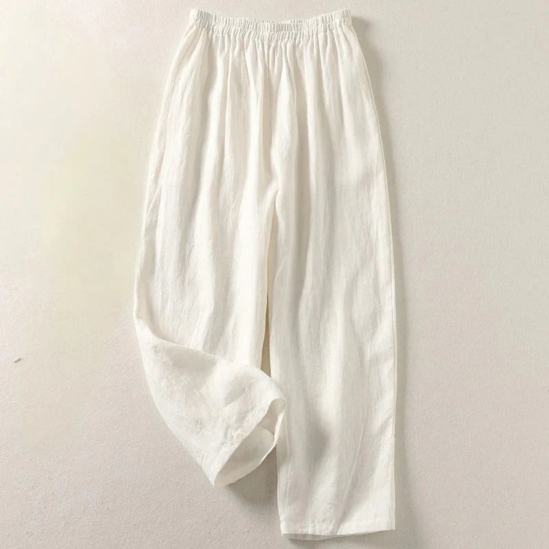 Amalia - Pantalón fluido de algodón y lino