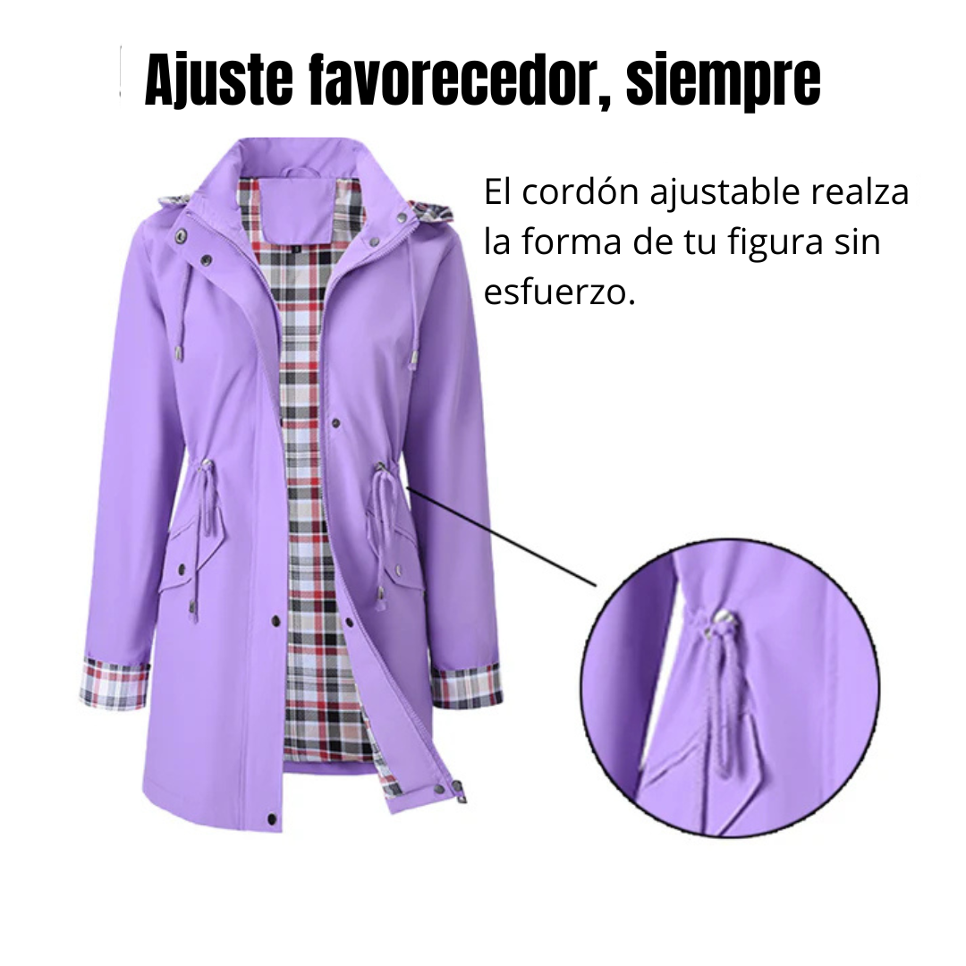Olivia - Chaqueta impermeable con forro de cuadros