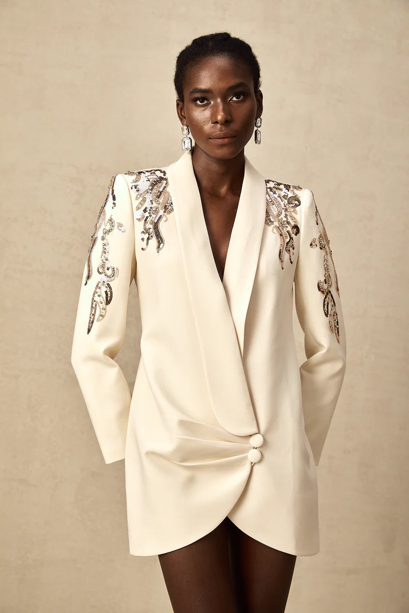 Elena - Vestido blazer adornado con lentejuelas