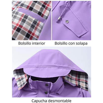 Olivia - Chaqueta impermeable con forro de cuadros