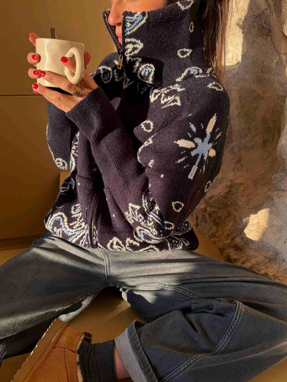 Aitana – Jersey de punto con cuello alto y cremallera