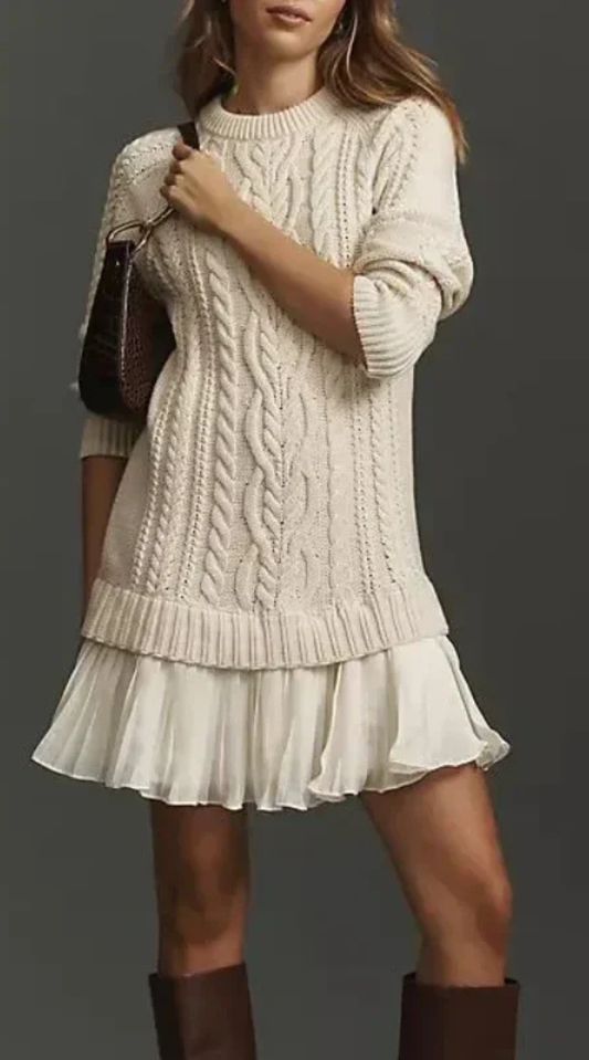 Sofía - Vestido de punto con falda plisada