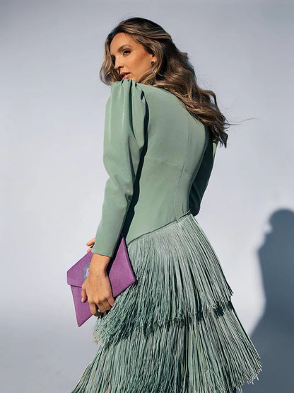 Sofía - Vestido con Flecos Elegante