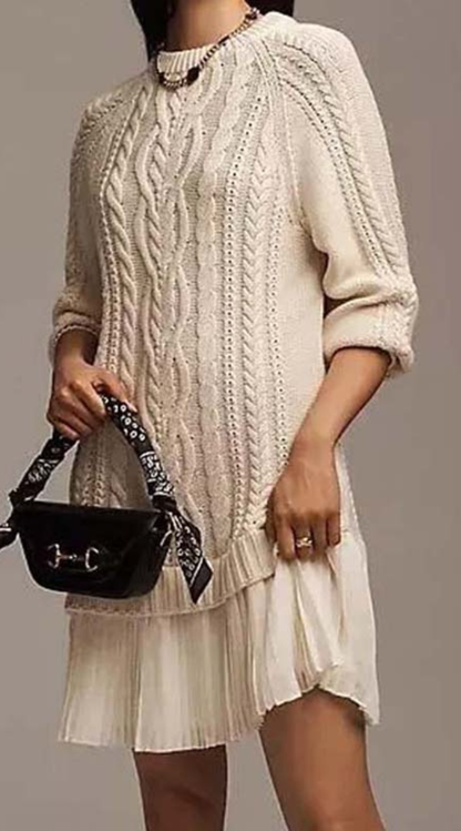 Sofía - Vestido de punto con falda plisada