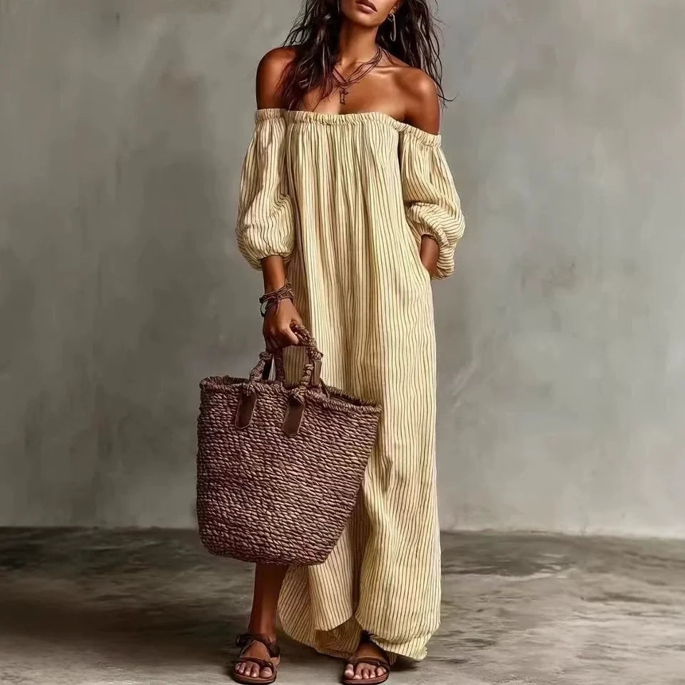 Nadia - Vestido bohemio de hombros descubiertos