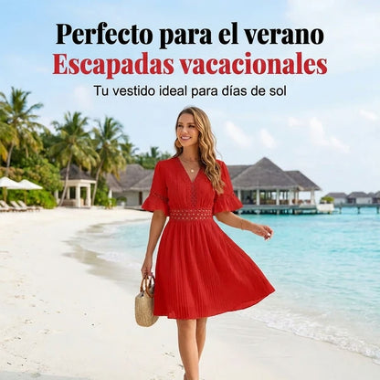 Clara – Vestido de verano cómodo con detalles de encaje