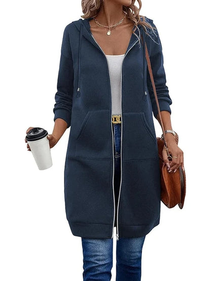 Mariona – Sudadera larga con capucha y cremallera