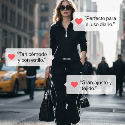 Clara - Conjunto deportivo casual con media cremallera