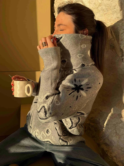 Aitana – Jersey de punto con cuello alto y cremallera