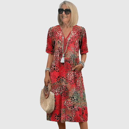 Marina - Vestido midi veraniego con estampado oceánico