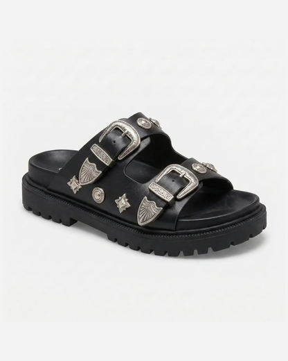 Mar | Sandalias de Doble Hebilla con Detalles Decorativos