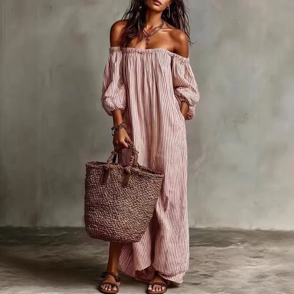 Nadia - Vestido bohemio de hombros descubiertos