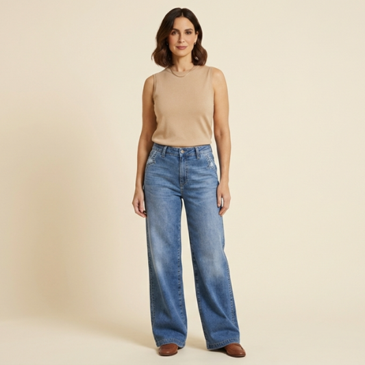 Paula – Vaqueros de cintura alta y pierna ancha