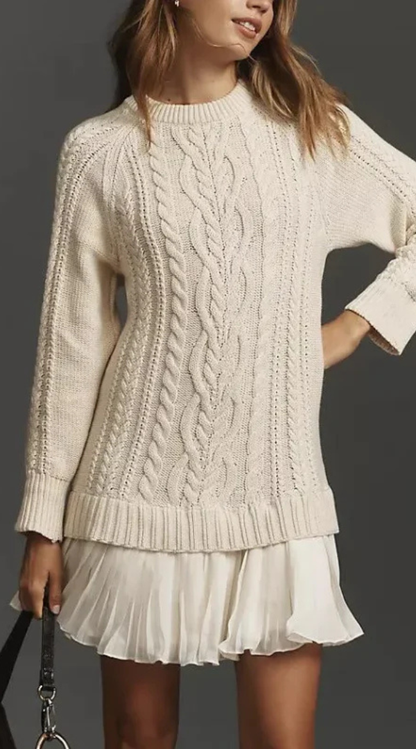 Sofía - Vestido de punto con falda plisada