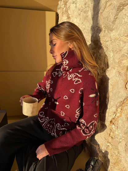 Aitana – Jersey de punto con cuello alto y cremallera