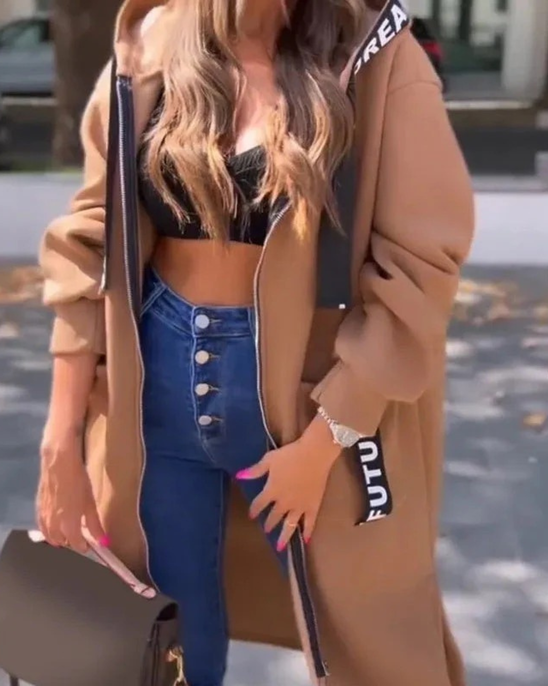 Marina - Sudadera larga con capucha