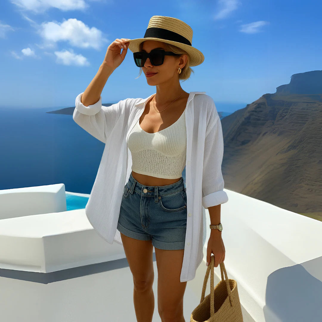 Nayra - Camisa casual estilo Ibiza