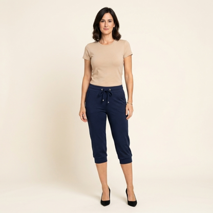 Tamara – Pantalones capri con cordón en la cintura