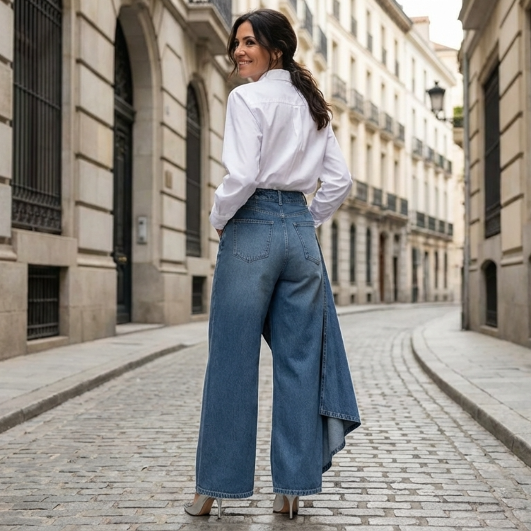 Aitana | Vaqueros de cintura alta con diseño cruzado