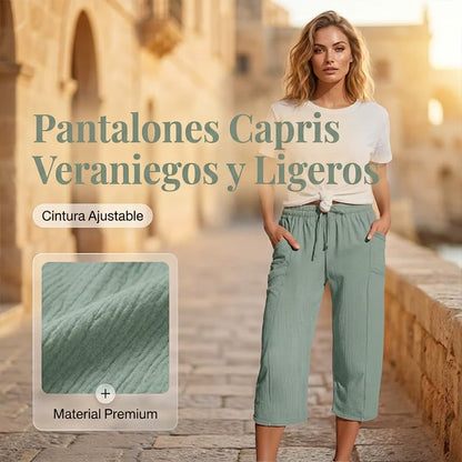 Amelia - Pantalones cortos plisados lisos