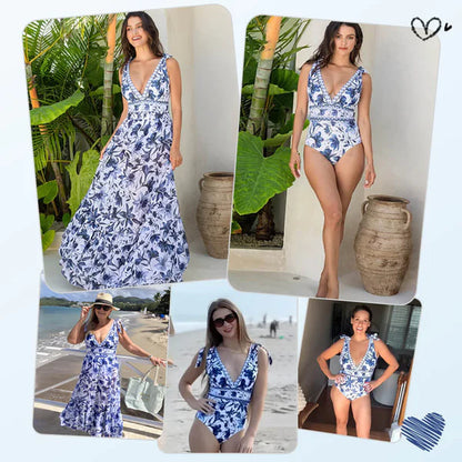 Carla - bañador con estampado y falda