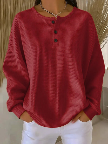 Mirabel | Sudadera Henley de tejido de panal