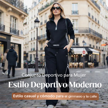 Clara - Conjunto deportivo casual con media cremallera