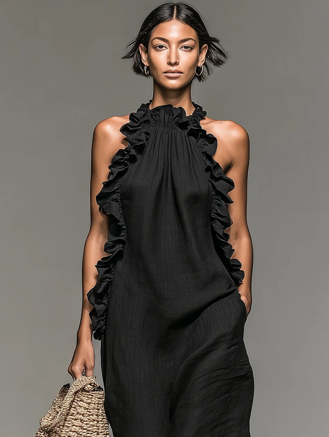 Lúa – Vestido maxi fluido con volantes