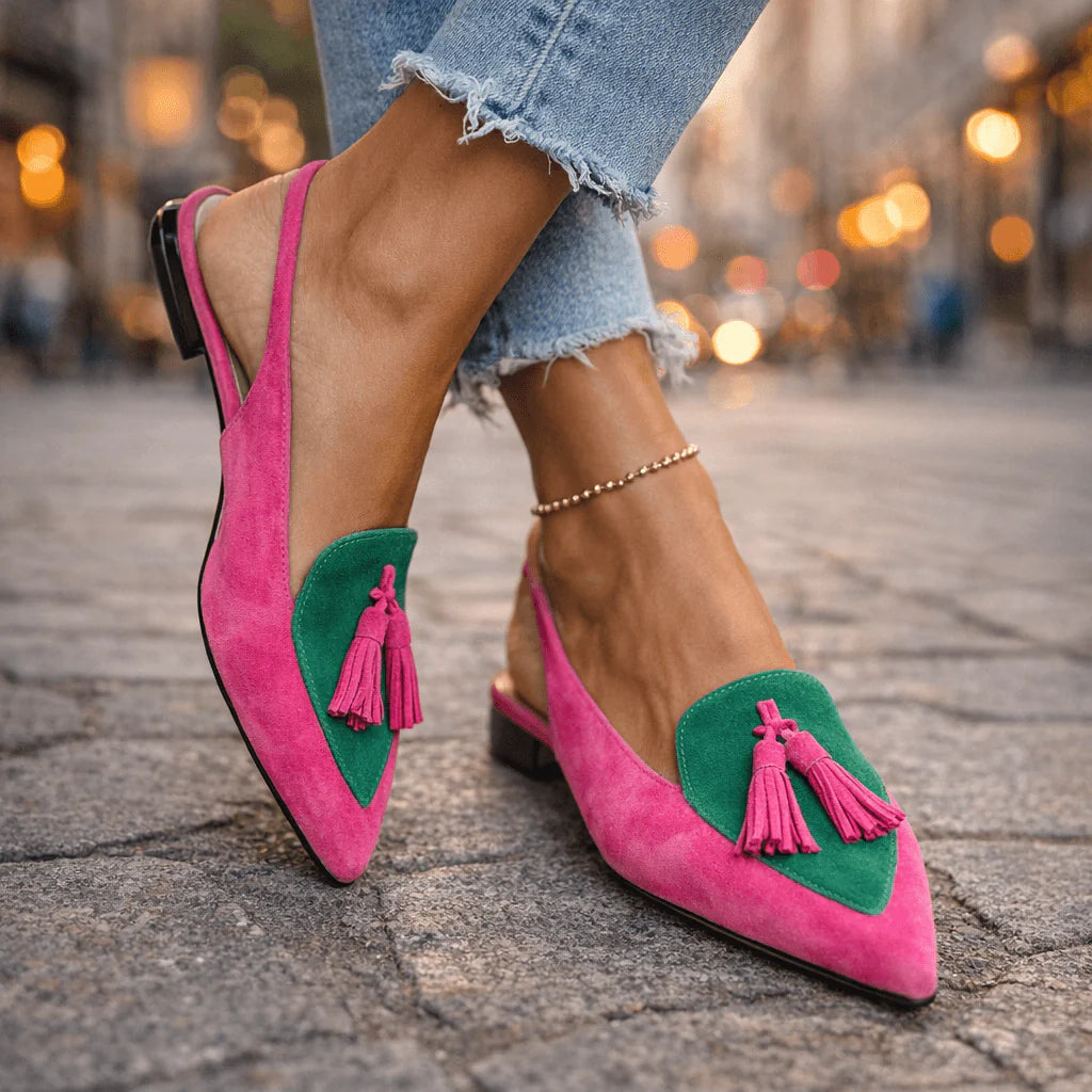 Elisa - Sandalias artesanales con cinturines y borlas