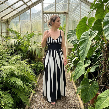 Ariel - Vestido maxi de rayas