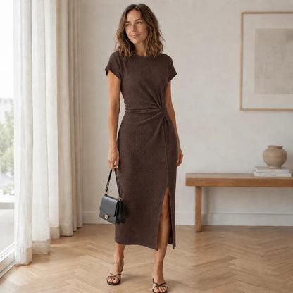 Silvia – Vestido midi con detalle anudado