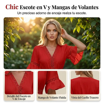 Clara – Vestido de verano cómodo con detalles de encaje