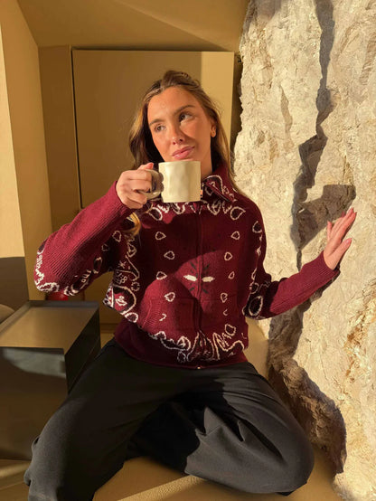 Aitana – Jersey de punto con cuello alto y cremallera